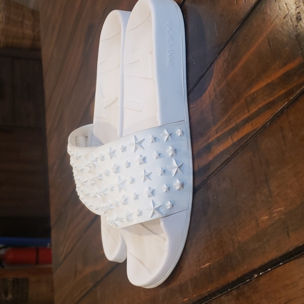 Jimmy Choo White Studded Sandals